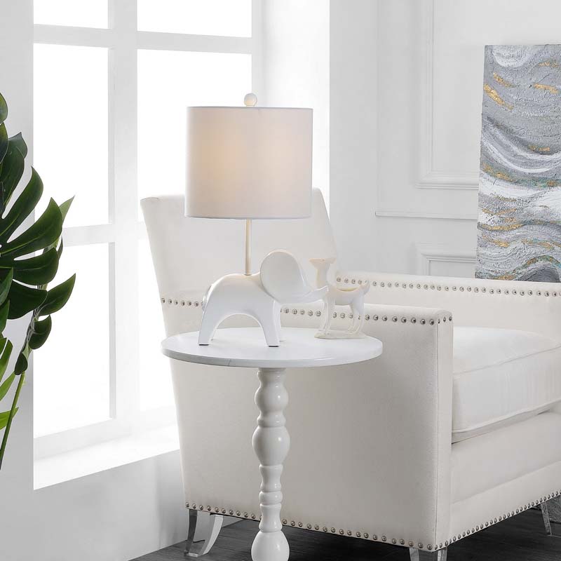 Ceramic Animal Table Lamp - White, Elephant