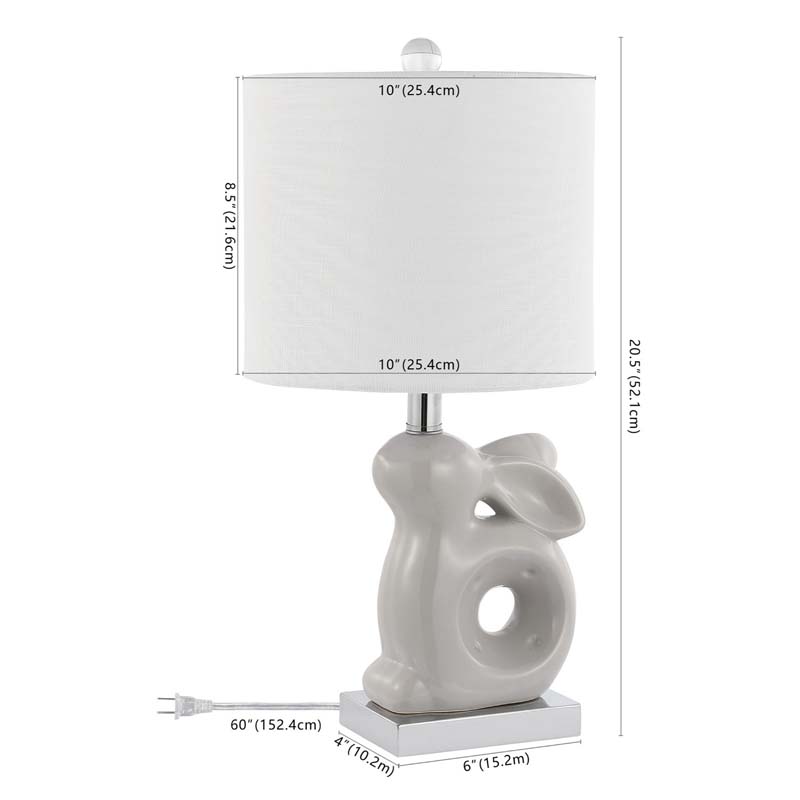 Ceramic Animal Table Lamp - Gray, Bunny