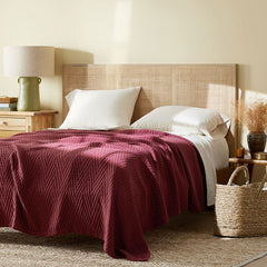 Somerset Blanket - Burgundy, Full/Queen