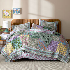 Rasha Patchwork Quilted Sham - Multi, Euro