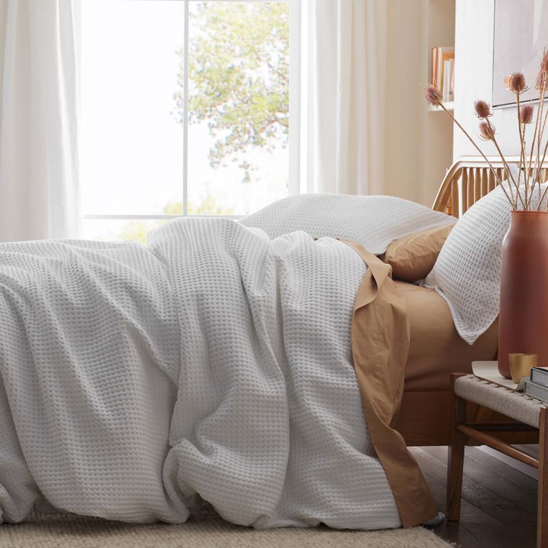 Waffle Sham - White, Standard