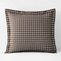 Classic Stripes and Plaids Cool Yarn-Dyed Cotton Percale Sham - Windowpane Brown, Euro