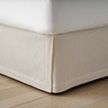 Matelassé 14 in. Bed Skirt - Textured Stripe Ivory, King
