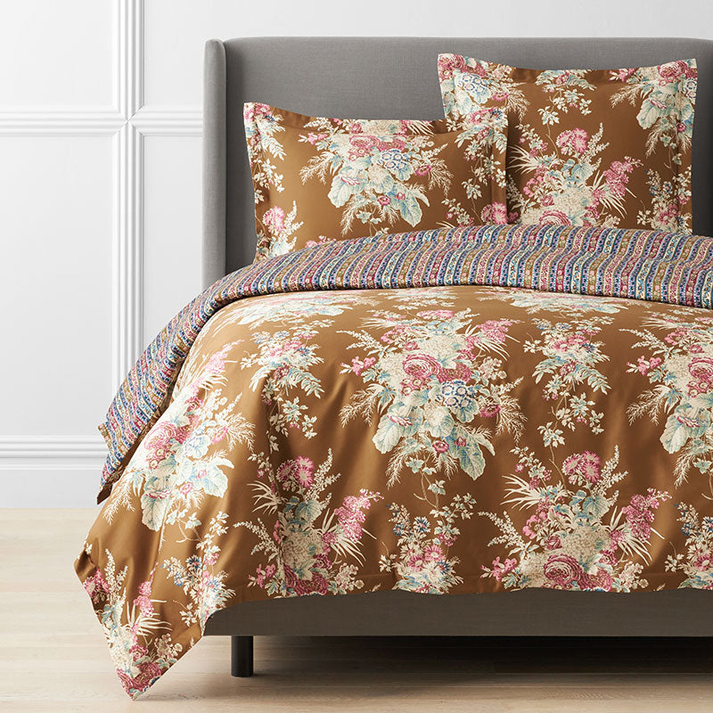 Malti Premium Smooth Sateen Reversible Duvet Cover - Gold, King/Cal King