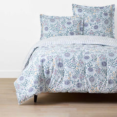 Tira Floral Classic Cool Cotton Percale Reversible Comforter - Floral Blue, Twin/Twin XL