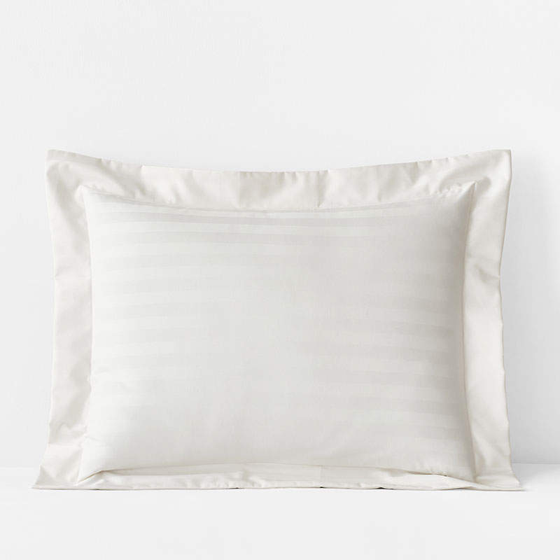 Dobby Stripe Classic Smooth Wrinkle-Free Sateen Sham - Cream, Standard