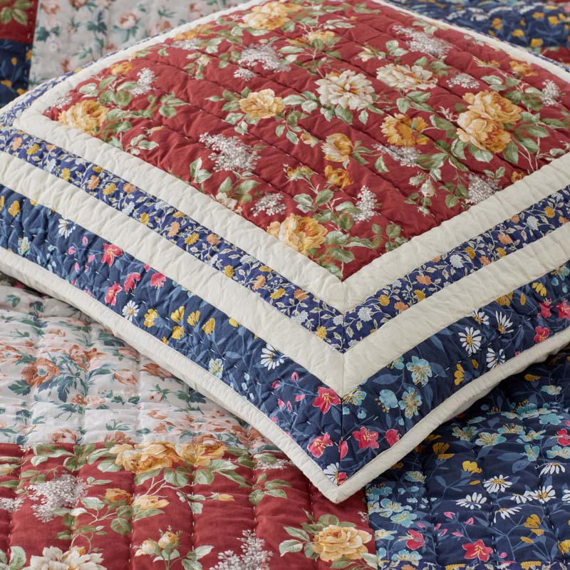 Aahana Patchwork Quilted Sham - Navy, Euro