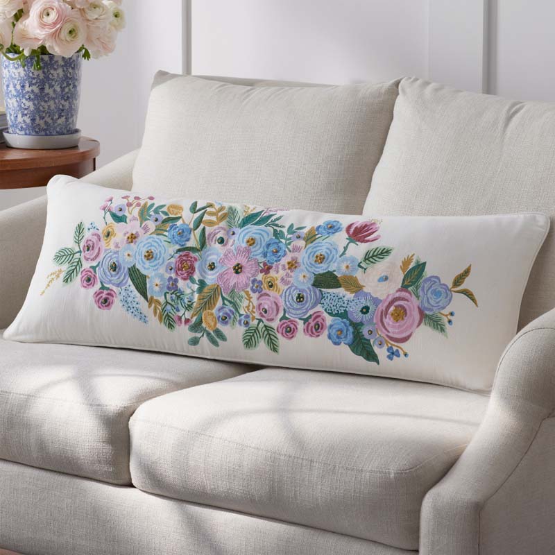 Garden Party Decorative Lumbar Pillow Cover - Ivory