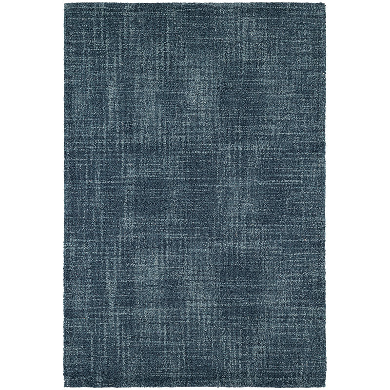 Crosshatch Hand Hooked Wool Rug - Denim,  8' Runner