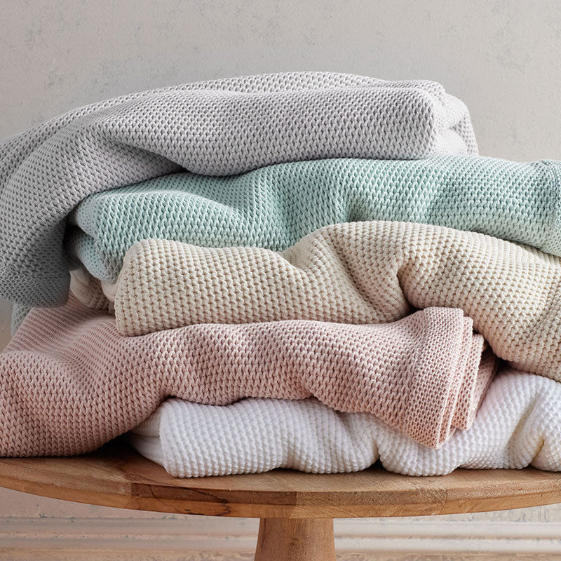 Garter Stitch Blanket - Cloud Blue, Full/Queen