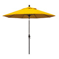 Round Outdoor Patio Umbrella, Fiberglass with Twist Tilt - Bronze Finish, Sunflower, 9'