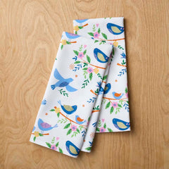 Seasonal Printed Tea Towels, Set of 2 - Blue Bird