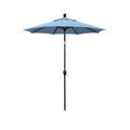 6' Round Outdoor Patio Umbrella, Aluminum with Push Button Tilt - Bronze Finish, Air Blue