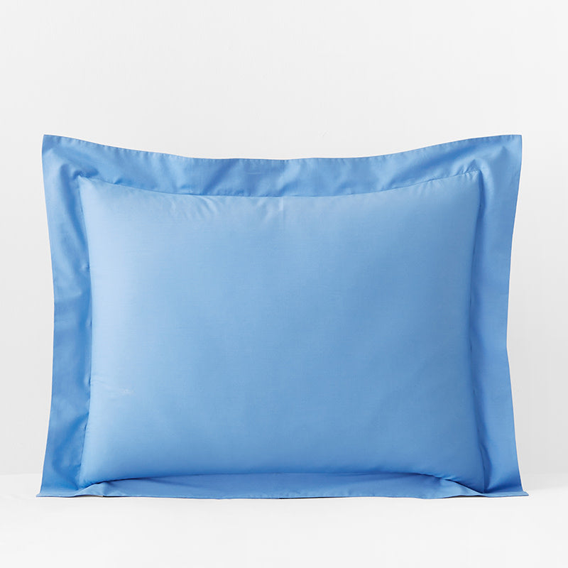 Classic Cool Organic Cotton Percale Solid Sham - Ocean Blue, Standard