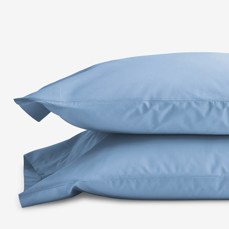 Classic Cool Cotton Percale Pillowcase Set - Porcelain Blue, King