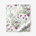 Bloom Meadow Classic Smooth Sateen Flat Bed Sheet - White Multi, King/Cal. King