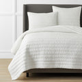 Premium Breathable Washed Linen Solid Quilt - White, King/Cal King