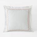 Scallop Embroidered Premium Cool Egyptian Percale Sham - Melon, Euro