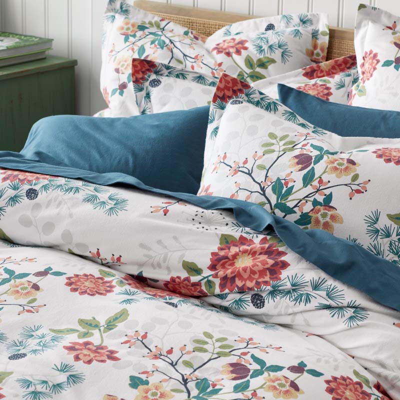 Holiday Print Classic Ultra-Cozy Cotton Velvet Flannel Sham - Vintage Blooms, Standard