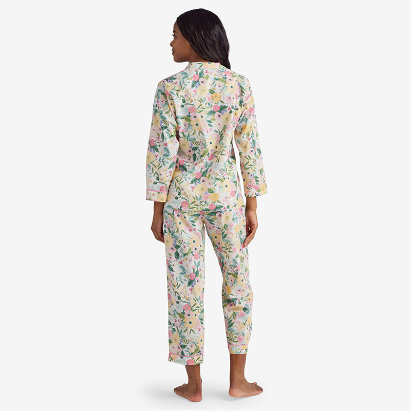 Printed Voile Women's Pajama Set - Garden Party, XXL