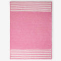 Chenille Border Stripe Handwoven Reversible Rug - Bright Pink, 8' x 10'