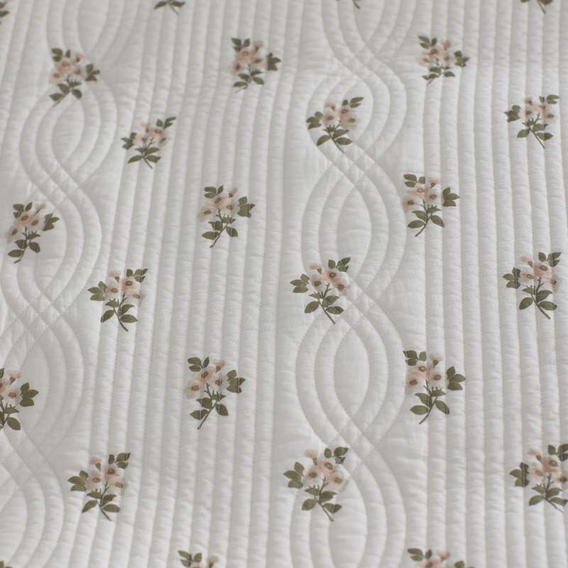 Flower Delight Reversible Quilted Sham - Ivory, Euro