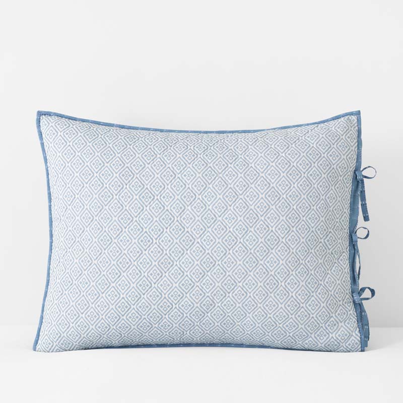 Tira Geo Reversible Quilted Sham - Blue, King