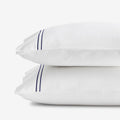 Dorset Stripe Luxe Smooth Egyptian Cotton Sateen Pillowcase Set - Blue, Standard