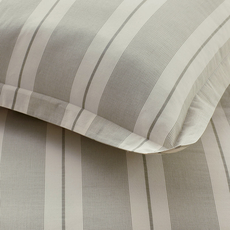 Tailored Stripes and Plaids Classic Cool Cotton Percale Sham - Wide Stripe Moss Green, King