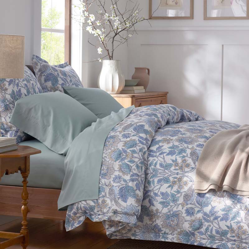 Garden Song Premium Smooth Sateen Bed Sheet Set - Mint Green, Full