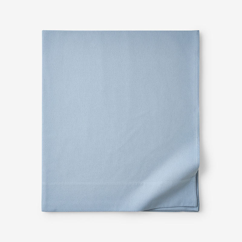 Classic Ultra-Cozy Cotton Velvet Flannel Flat Bed Sheet - Powder Blue, Twin/Twin XL