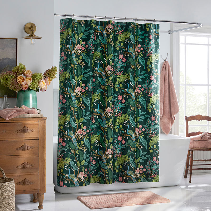Peacock Classic Smooth Sateen Shower Curtain - Evergreen