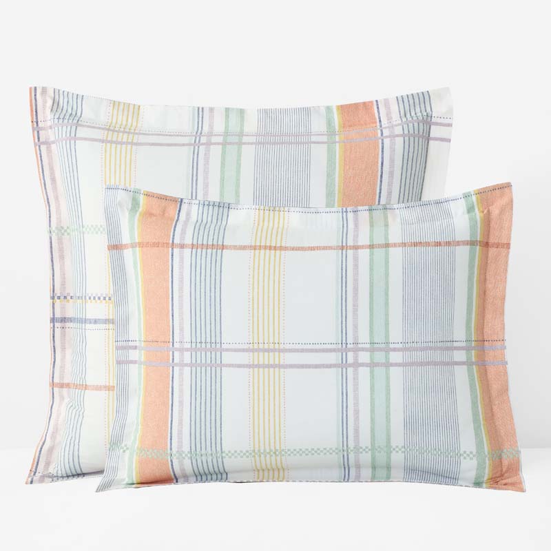 Alder Plaid Classic Cool Cotton Percale Sham - Multi, Euro