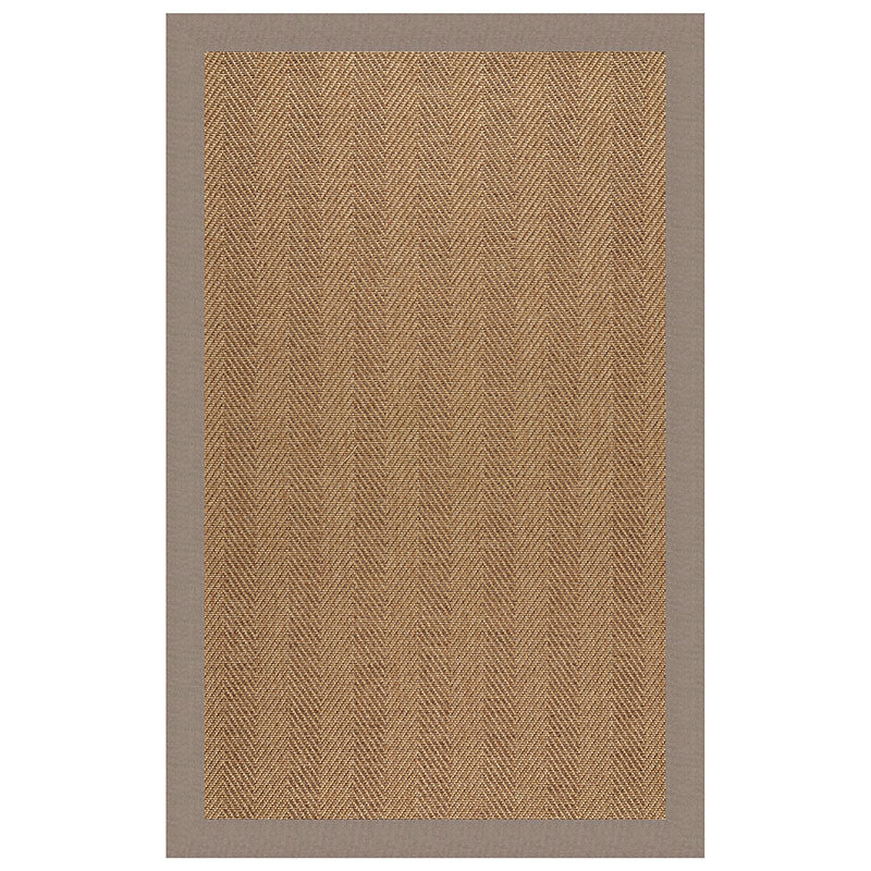 Sunbrella Herringbone Bordered Indoor/Outdoor Rug - Taupe, 2' x 3'