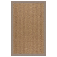 Sunbrella Herringbone Bordered Indoor/Outdoor Rug - Taupe, 5' x 8'
