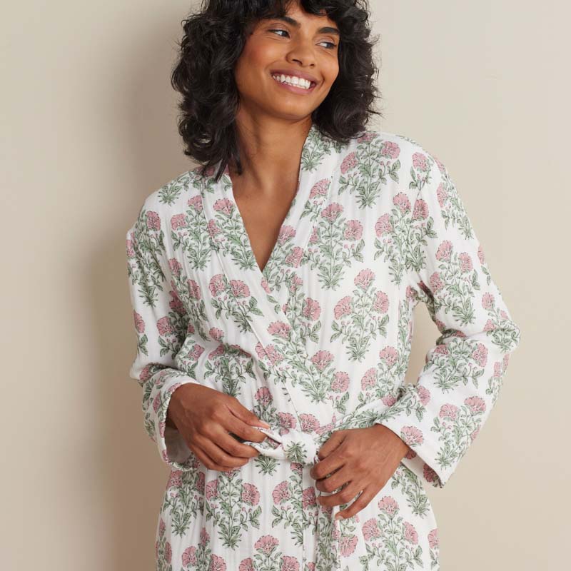 Textured Gauze Cotton Robe - Suhana, XS