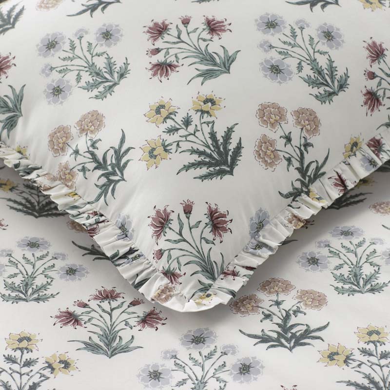 Garden Patch Reversible Garment Washed Cotton Percale Sham - Multi, Standard
