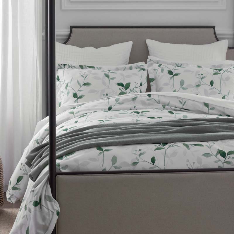 Botanic Meadow Premium Smooth Wrinkle-Free Sateen Sham - Evergreen, King