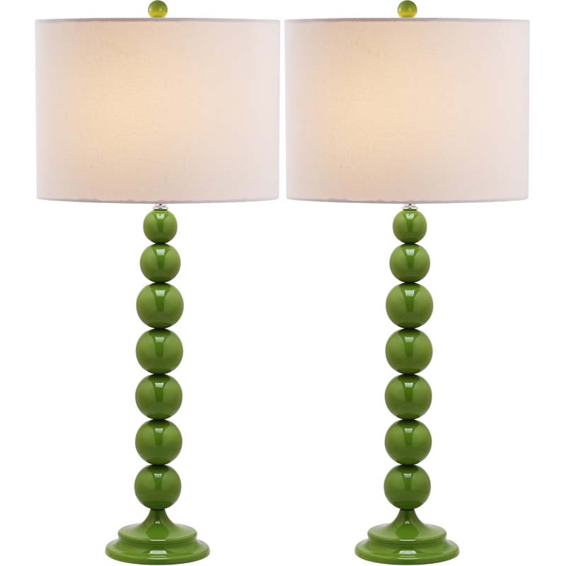 Beaded Table Lamp, Set of 2 - Green