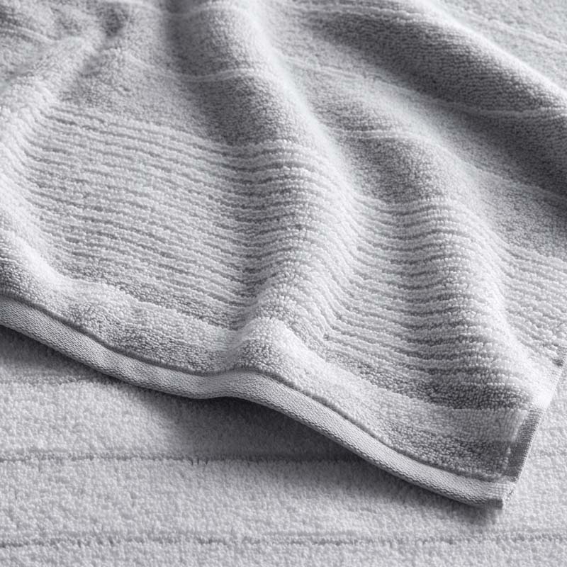 Plush Spa Stripe Hand Towel - Light Gray