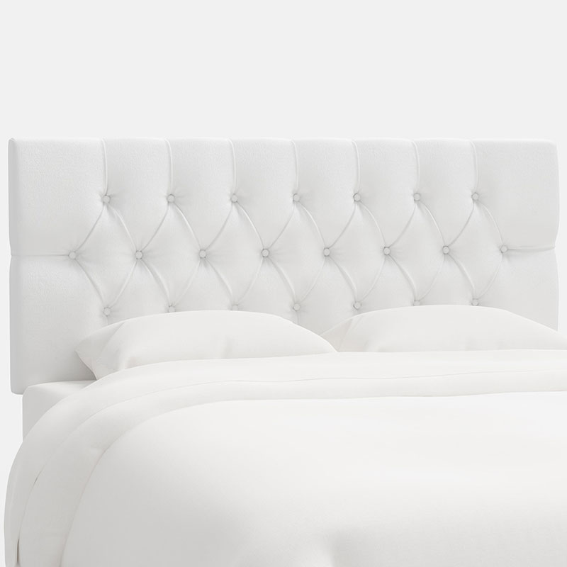 Park Tufted Velvet Headboard - White, Full