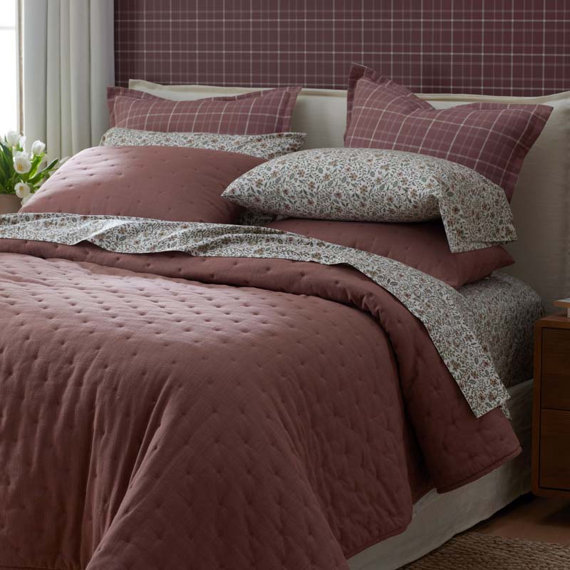 Plaid Traditional Wallpaper - Brick, Swatch