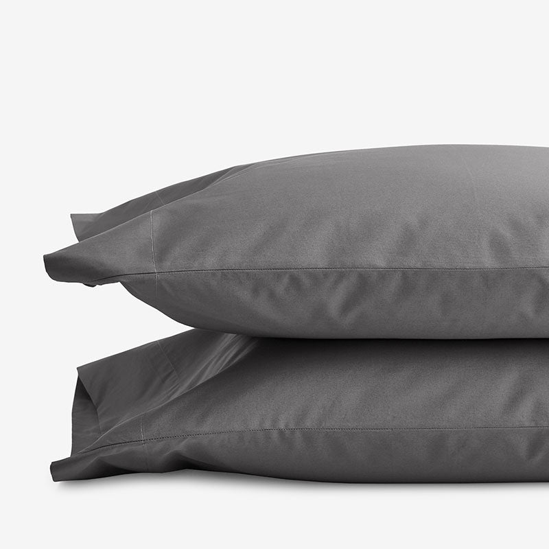 Classic Cool Cotton Percale Pillowcase Set - Graphite, Standard