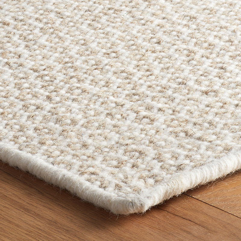 Honeycomb Handwoven Wool Rug -  Natural, 8' x 10'