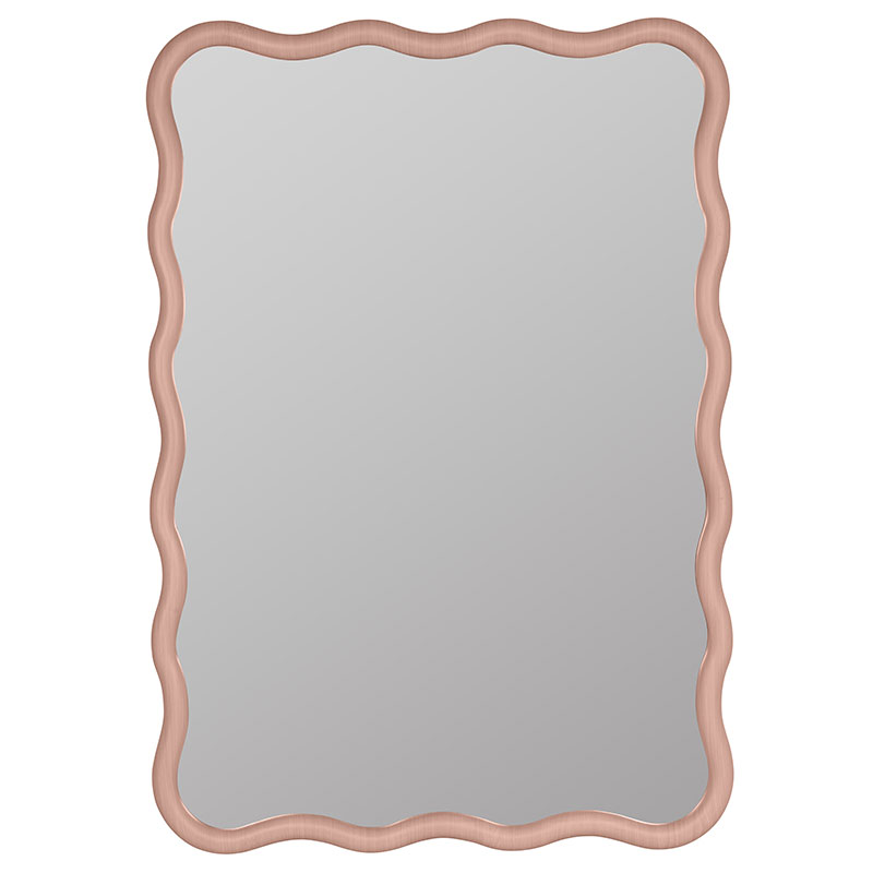 Wave Rectangle Wall Mirror - Bubblegum