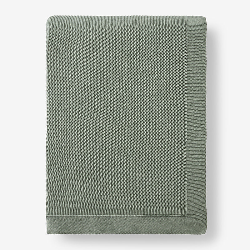 Classic All Season Breathable Cotton Knit Blanket - Green, King/Cal. King