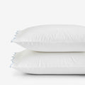 Embroidered Scallop Classic Smooth Sateen Solid Pillowcase Set - Light Blue, King