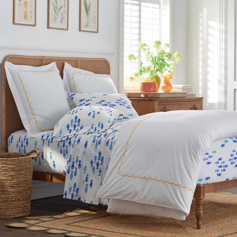 Summer Prints Classic Cool Cotton Percale Sham - Fish Swim, Standard