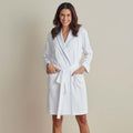 Peruvian Cotton Embroidered Women's Robe - Light Blue, L