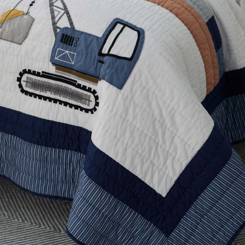 Construction Builders Quilt - Blue Multi, Full/Queen